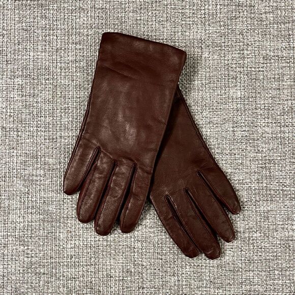 Apt. 9 Burgundy 100% Leather Gloves Fleece-Lined Touchscreen Compatible Medium - Picture 2 of 7